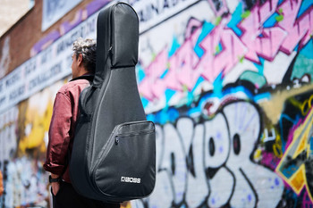 Roland CB-AG15 Acoustic Guitar Gig Bag, Padded 600D Polyester Protective Case with Velvet Interior, Storage Pockets and Backpack Straps (CB-AG15)