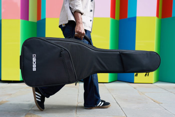 BOSS CB-EB15 Bass Guitar Gig Bag, 600D Polyester Carrying Case with Thick Padding, Velvet Interior, Adjustable Neck Supports and Multiple Accessory Pockets (CB-EB15)