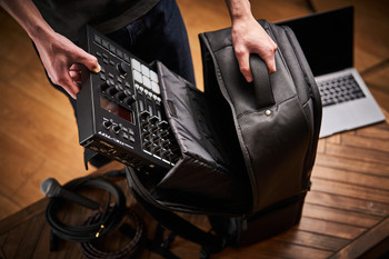 ROLAND CB-RU10 Utility Backpack for Electronic Music Gear, 1680D Polyester Carrying Bag with Padded Compartments, Laptop/Tablet Pocket and Multiple Accessory Storage Areas (CB-RU10)