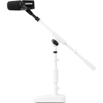 Shure Compact Low-Profile Desktop Boom Microphone Stand White (SH-DESKTOP2-W)