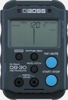 BOSS Dr. Beat Portable Digital Metronome with Rhythm Patterns, Tap Tempo and Reference Tones (DB-30)