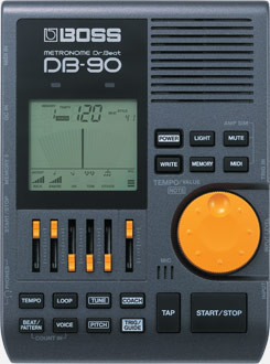 BOSS Dr. Beat Professional Digital Metronome with Rhythm Coach, Drum Patterns, Reference Tone and MIDI Input (DB-90)