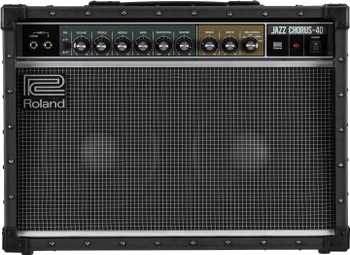 Roland JC-40 Jazz Chorus 40-Watt Stereo Guitar Combo Amplifier with Dual 10-Inch Speakers, Chorus, Vibrato, Distortion and Reverb (JC-40)