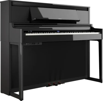 Roland LX-6 Digital Piano in Polished Ebony with Hybrid Grand Keyboard, Piano Reality Modeling, Triple Pedals, 5-Speaker Sound System, Bluetooth, and Matching Stand (LX-6-PE)