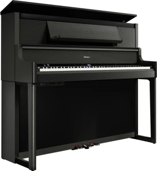 Roland LX-9 Digital Piano in Charcoal with Hybrid Grand Keyboard, Piano Reality Modeling, Triple Pedals, Advanced Speaker System, Bluetooth, and Matching Stand (LX-9-CH)