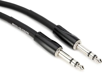Roland Black Series RCC-10-TRTR 10 ft / 3 m Interconnect Cable, 1/4" TRS to 1/4" TRS, Balanced, Oxygen-Free Copper, Spiral Shielding (RCC-10-TRTR)