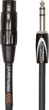 Roland Black Series RCC-15-TRXF 15 ft / 4.5 m Interconnect Cable, 1/4" TRS to XLR Female, Oxygen-Free Copper, Spiral Shielding (RCC-15-TRXF)