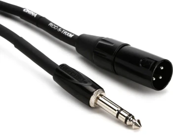 Roland Black Series 5 ft./1.5 m Balanced Interconnect Cable, 1/4" TRS to XLR Male (RCC-5-TRXM)