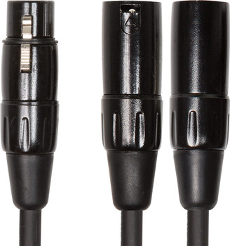 Roland Black Series XLR Y-Splitter Cable, XLR Female to Dual XLR Male, 6 in. / 15 cm (RCC-YC-XF2XM)