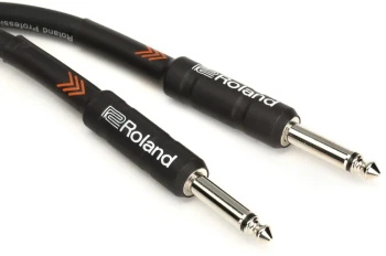 Roland RIC-B15 Black Series 15ft / 4.5m Instrument Cable, 1/4" TS Male to 1/4" TS Male, Straight Connectors, Oxygen-Free Copper Core (RIC-B15)
