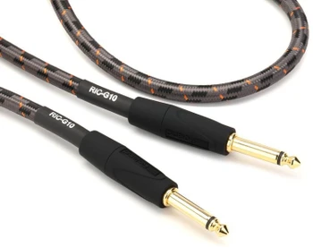 Roland Gold Series 10 ft./3 m Instrument Cable, Straight-to-Straight 1/4-Inch Connectors, 24K Gold-Plated Contacts, Oxygen-Free Copper (RIC-G10)