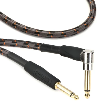 Roland Gold Series 5 ft./1.5 m Instrument Cable, Angled/Straight 1/4-Inch Connectors, 24K Gold-Plated Contacts, Oxygen-Free Copper (RIC-G5A)