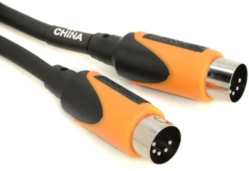 Roland Black Series 20 ft./6 m MIDI Cable, Nickel DIN Connectors, 4-Conductor Core (RMIDI-B20)