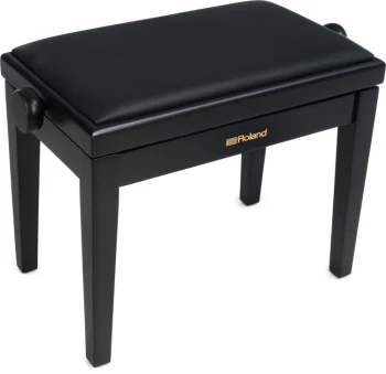 Roland RPB-200 Piano Bench, Height Adjustable, Thick Padded Vinyl Seat, Solid Wood Construction, Satin Black (RPB-200BK-US)