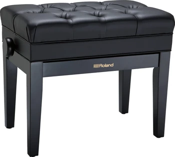Roland RPB-500 Piano Bench, Height Adjustable, Cushioned Vinyl Seat, Solid Wood Construction, Music Storage Compartment, Satin Black Finish (RPB-500BK-US)