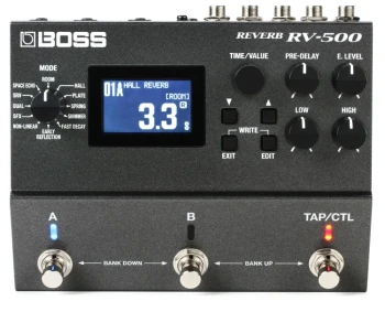 BOSS RV-500 Reverb Multi-Effects Pedal, 12 Reverb Types, 32-bit/96kHz, 297 Preset Memories, True Stereo, True/Buffered Bypass (RV-500)