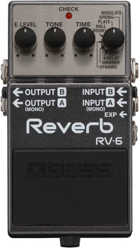 BOSS RV-6 Reverb Pedal, 8 Reverb Modes, Shimmer, Dynamic, Delay+Reverb, Stereo I/O, Expression Pedal Support (RV-6)