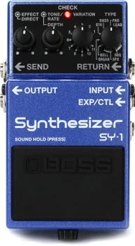 BOSS SY-1 Guitar Synthesizer Pedal with 121 Synth Sounds, Polyphonic Tracking, Guitar/Bass Modes, Hold Function, Blend Control, and Parallel Send/Return Loop (SY-1)