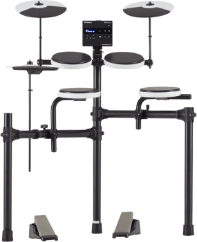 Roland TD-02K V-Drums Electronic Drum Kit with 16 Kits, Coach Functions, Compact MDS-MINI Stand, Hi-Hat and Cymbal Pads, USB-B, Mix In, and Bluetooth Adapter Support (TD-02K)