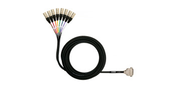 Shure DB25-XLRM 8 Channel DB25 to XLR Male Audio Snake, 25 ft.