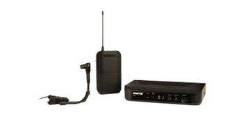 Shure Instrument System with (1) BLX4 Wireless Receiver, (1) BLX1 Bodypack Transmitter, and (1) WB98H/C Cardioid Condenser Instrument Microphone