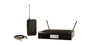 Shure Guitar Wireless System with (1) BLX4RWireless Receiver, (1) BLX1 Bodypack Transmitter, and (1) WA302 Instrument Cable
