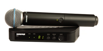 Shure Vocal System with (1) BLX4 Wireless Receiver and (1) Handheld Transmitter with BETA 58 Microphone Shure Vocal System with (1) BLX4 Wireless Receiver and (1) Handheld Transmitter with BETA 58 Microphone