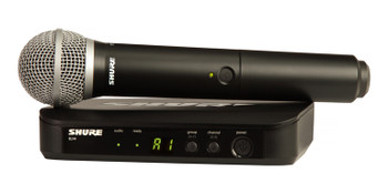 Shure Vocal System with (1) BLX4 Wireless Receiver and (1) Handheld Transmitter with PG58 Microphone Shure Vocal System with (1) BLX4 Wireless Receiver and (1) Handheld Transmitter with PG58 Microphone