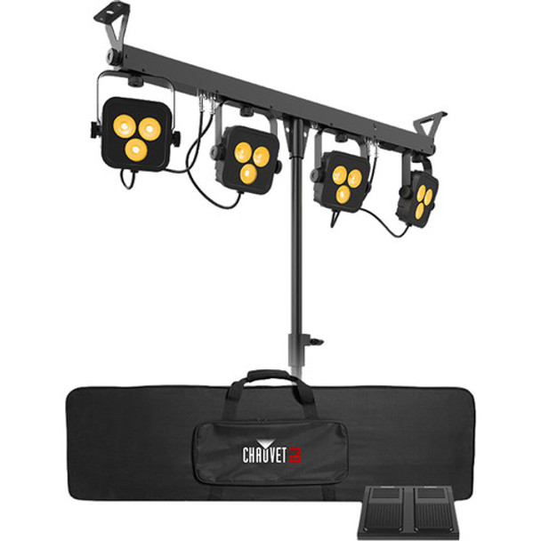 Chauvet DJ 4Bar LT Quad BT Wash Lighting System with Tripod, Carry Bag, and Footswitch