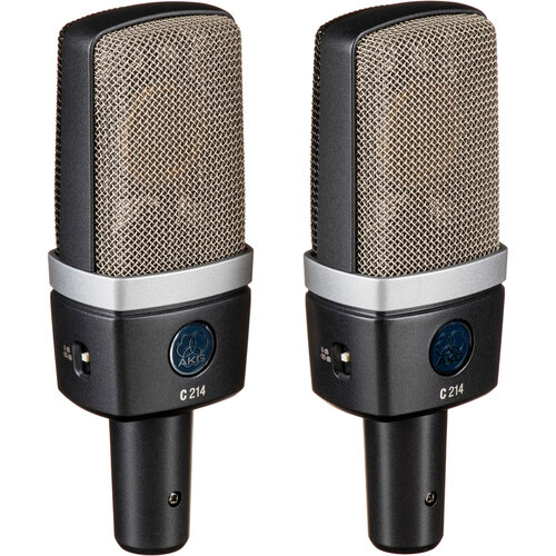 AKG, C214 matched pair computer-matched stereo microphones for