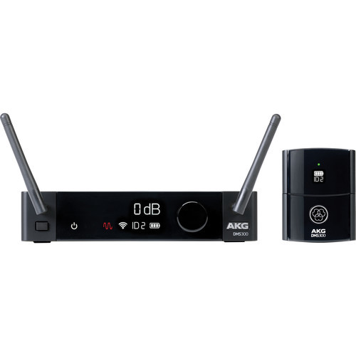 AKG, DMS300 wireless instrument system with bodypack transmitter and receiver for reliable cable-free instrument performance, (5100253-00)