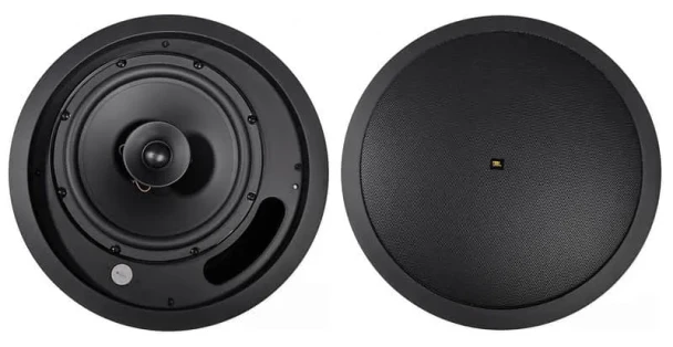 JBL Control 18C/T-BK 8" Two-Way Coaxial Ceiling Loudspeaker, 90W Power Handling, 70V/100V Multi-Tap Transformer with 8Ω Direct, Black Finish, Sold Individually (Pairs), (CONTROL 18C/T-BK)