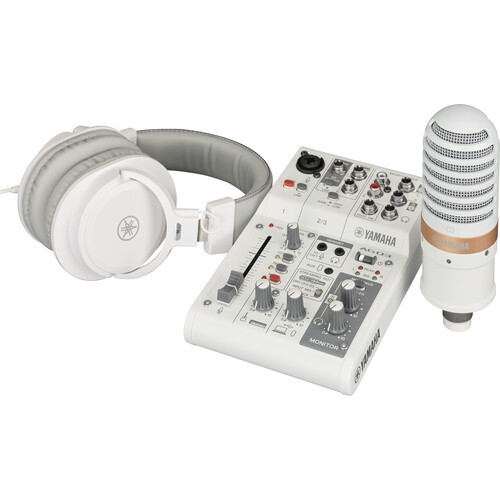 Yamaha AG03MK2 W LSPK Live Streaming Pack with Mixer, Microphone & Headphones (AG03MK2 W LSPK)