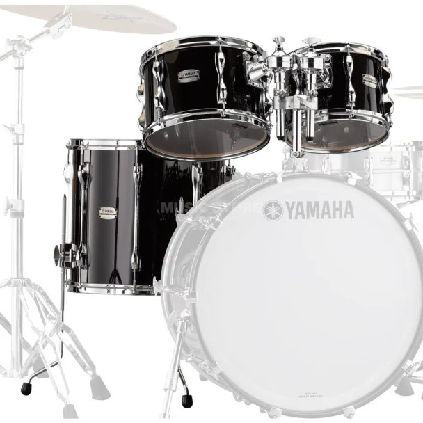 Yamaha, RBP-6F3SOB Recording Custom Prepack Drum Shell Kit, 10x7.5, 12x8, 16x15, Includes TH-945B, Solid Black