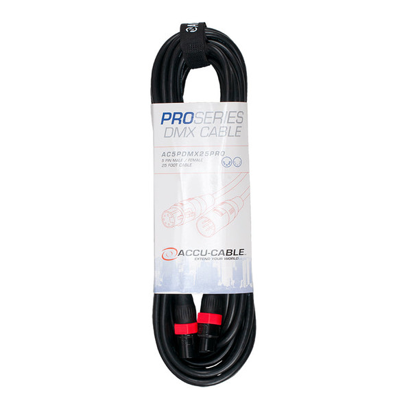 ADJ 25 FOOT, 5 PIN, PRO, DMX CABLE. PVC JACK