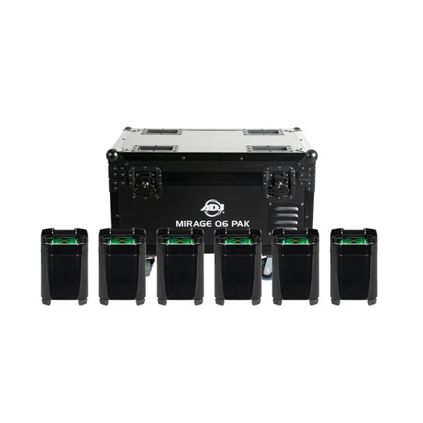 ADJ Mirage Q6 Pak Black Lighting Package with 6 Mirage Q6 IP LED Fixtures and Wired Digital Communication Network (MIR652)