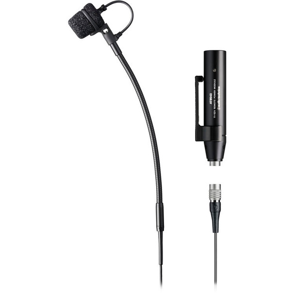 Audio-Technica ATM355VF Clip-On Cardioid Condenser Instrument Microphone with Power Module for Wireless & Wired (cW-Style & XLR Connectors)