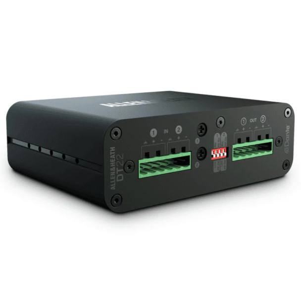 AH-DT-22-M Dante I/O Interface, 2 In/2 Out, No Power Supply