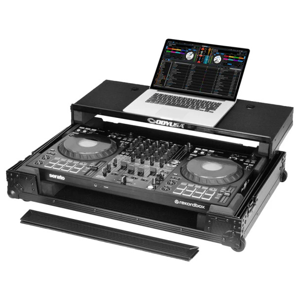 Pioneer DJ DDJ-FLX10 I-Board Flight Case with Glide Style Laptop Platform and Wheels