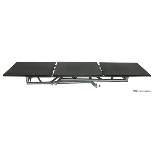 Diamond Textured DJ Truss Table with Swivel Side Platforms and Folding Legs