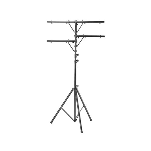 11' Tall Black Lighting Tripod Stand with Top T-Bar and Two Side Bars