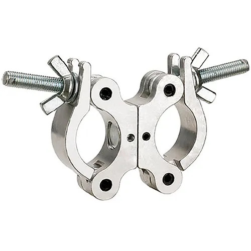 Pro Swivel Dual Coupler, Fits 2" Tube, 660 lb Load, Polished Natural