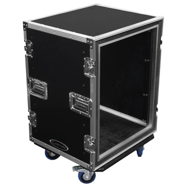 14U Shock Mount Rack Flight Case with Wheels