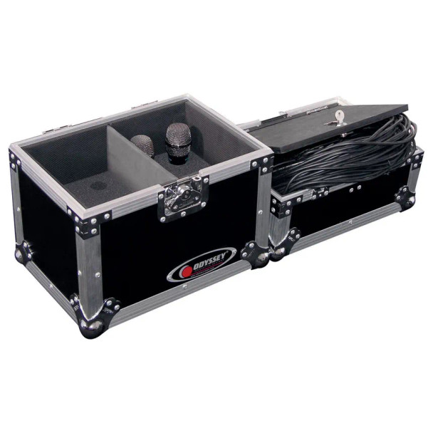 Handheld Microphone Flight Case with Storage Compartment for 12 Microphones