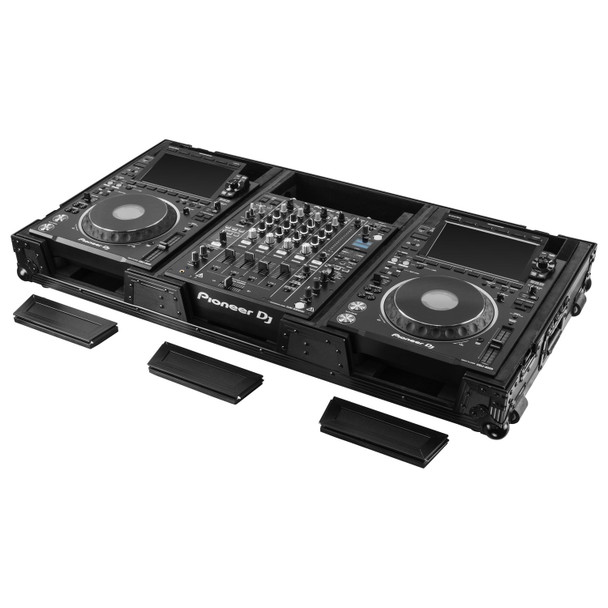 Odyssey Black Label Extra-Deep Coffin Flight Case for 12" DJ Mixer and Two Large-Format Media Players