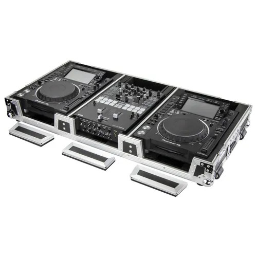 Extra Deep 10" Format DJ Mixer and Two Large Format Media Players Coffin Flight Case