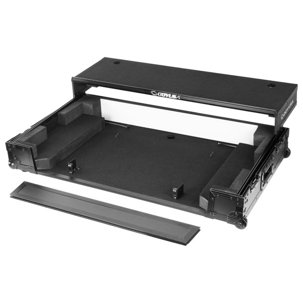 Odyssey AlphaTheta XDJ-AZ Black Label 1U LED Flight Effects Case with Glide Style Laptop Platform and Wheels