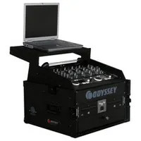 Black 10U Top Slanted 4U Vertical Pro Combo Rack