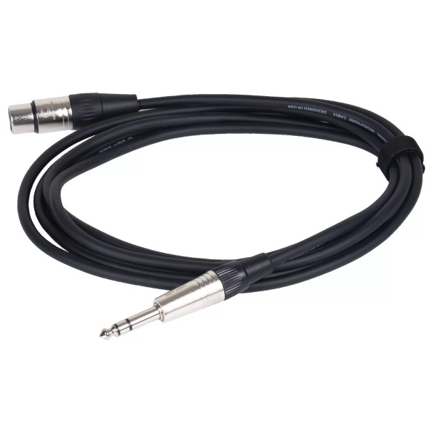XLR Female to Stereo 1/4″ Male Balanced Microphone Cable (3 ft)