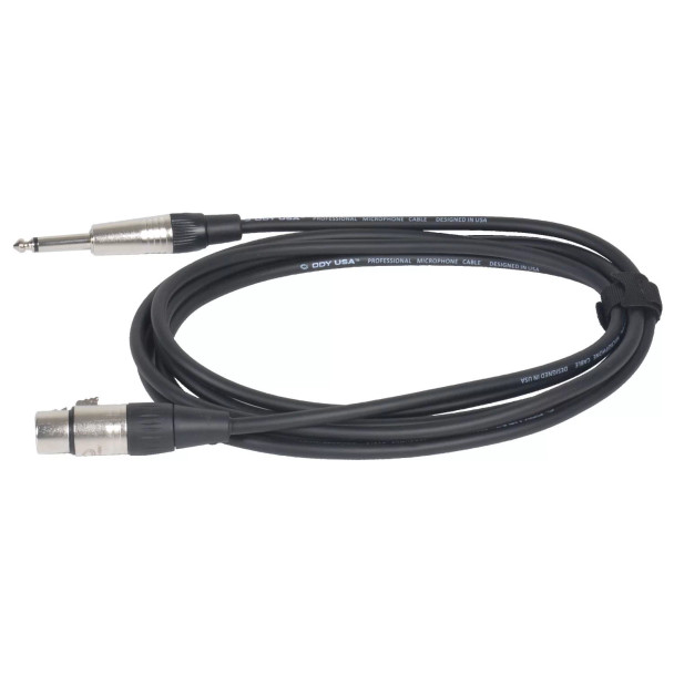 XLR Female to Mono 1/4″ Male Unbalanced Microphone Cable (5 ft)